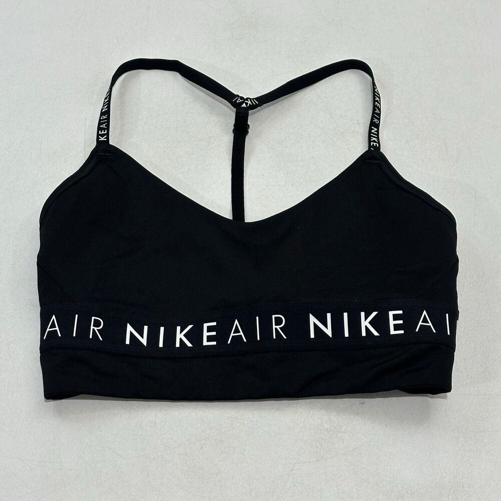 Nike Women's Sports Bra Black Dri-Fit NIKEAIR Strappy Racerback, Size M